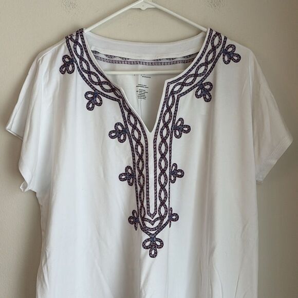 J. Jill elements Women pure jill knit embroidered tunic stretchy beach vacation - Picture 3 of 12